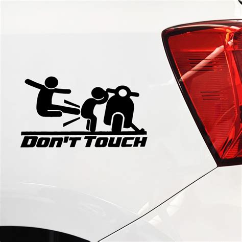 funny dont touch my motor reflective sticker for car body motorcycle mirror window use honda