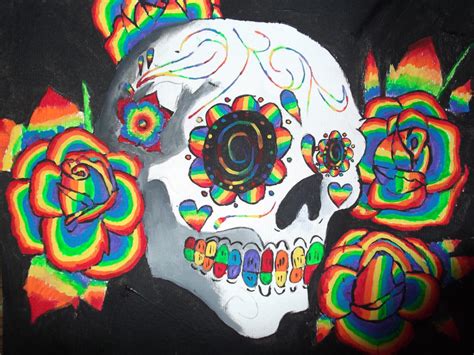 Trippy Rainbow Skull By Poisenandpotions On Deviantart