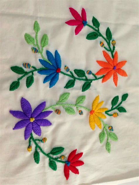 Crewel Embroidery Patterns Mexican Embroidery Flower Embroidery