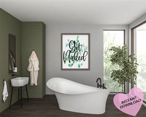 Printable Bathroom Art Get Naked Bathroom Art Bathroom Etsy Ireland