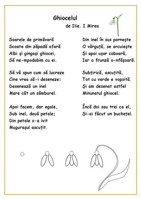 Citim Desenăm Colorăm Ghiocelul Kids Poems Parenting Lessons