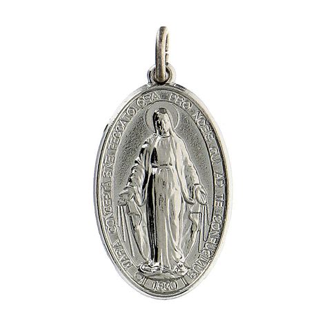 Medalla Virgen Milagrosa Metal Plateado 28 Mm Venta Online En Holyart