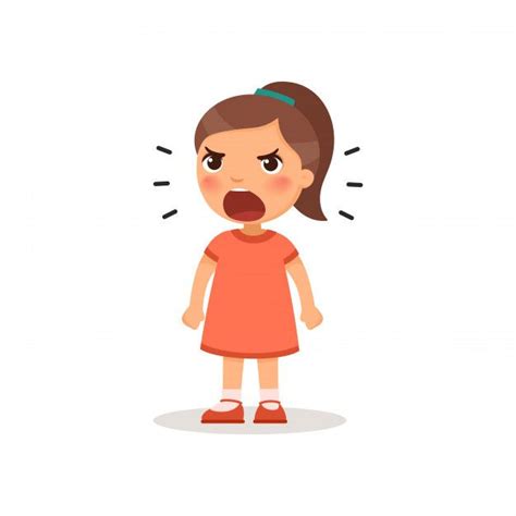 Little Girl Screaming Vector Illustration Of A Cartoon Style