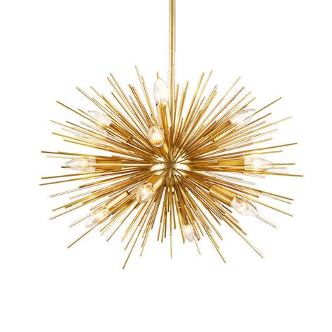 Metal gold starburst wall decor. Luxury Starburst Gold Metal Orb Aluminum Rods Large ...