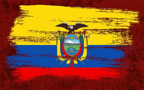 Bandera De Ecuador Banderas De Grunge Países De América Del Sur