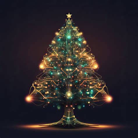 Cyber Christmas Tree Stock Illustrations 600 Cyber Christmas Tree