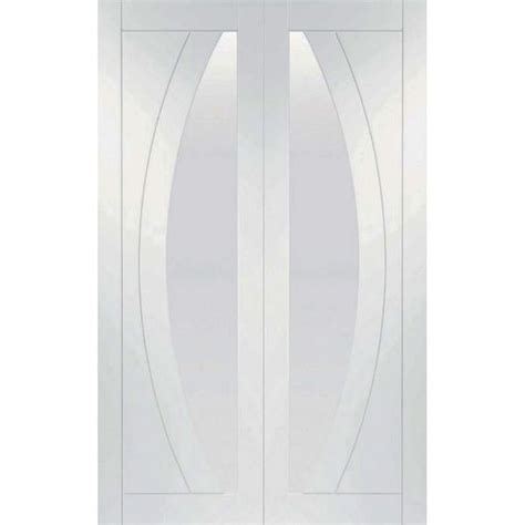 Xl Joinery Salerno White Primed Glazed Internal Door Pair Door