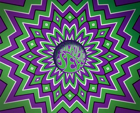 Green Purple And White Optical Illusion Psychedelic Optical