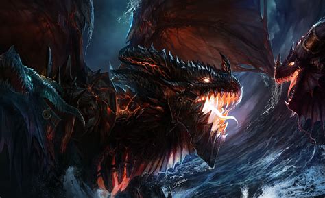 Dragons Illustrations Deathwing Dragon Warcraft Hd Wallpaper