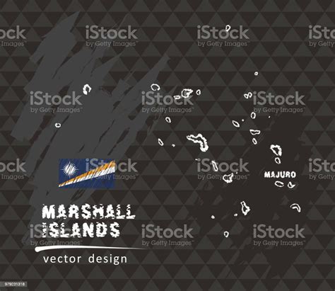 marshallinseln karte vektorfederzeichnung auf schwarzem hintergrund stock vektor art und mehr