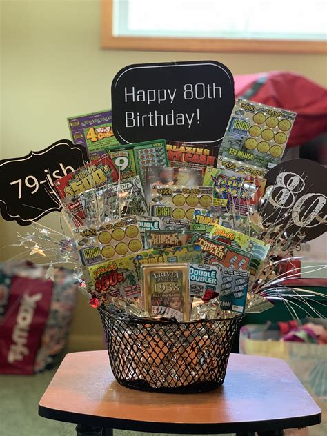 You don't become an octogenarian every day! Lottery gift basket 80th Birthday Birthday gift | 80th ...
