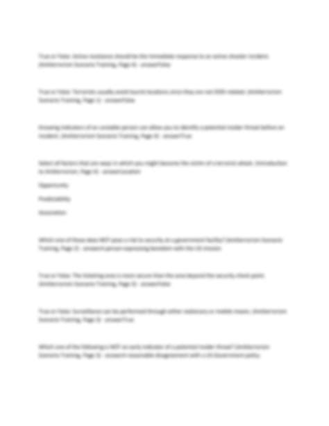 SOLUTION: Level 1 antiterrorism awareness training - Studypool