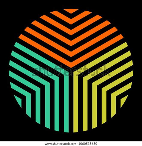 Three Color Vector Logo Striped Circle Stock Vector Royalty Free