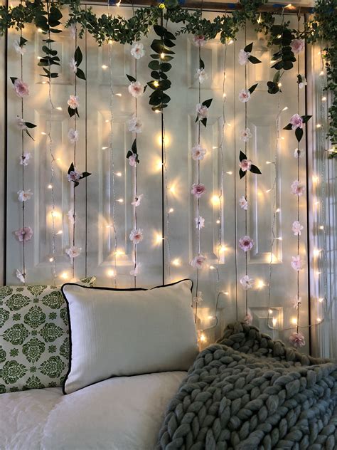 Diy Flower And Light Wall Decor Diy Wall Decor For Bedroom Diy Wall