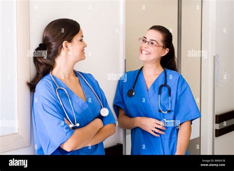 Two Nurses Stand In Hospital Hi Res Stock Photography And Images Alamy