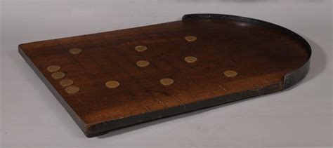 S4980 Antique 19th Century Mahogany Shove Halfpenny Board Bada