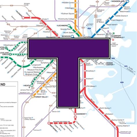 Mbta Boston T Transit Map By Todd Elliot Schrock