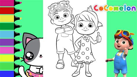 Coloring Cocomelon Tomtom And Yoyo Coloring Book Page Sprinkled