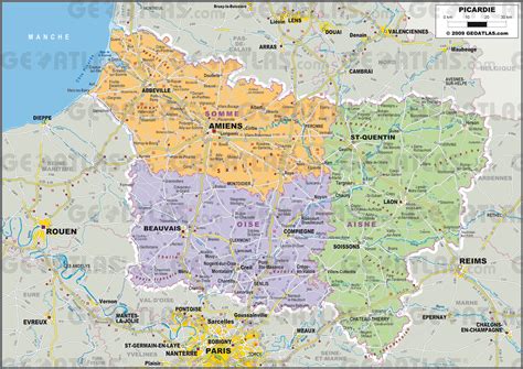 Kaart Picardie Frankrijk Vogels