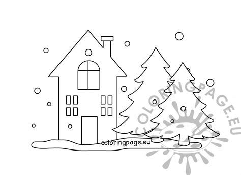 Download 139 Christmas Winter House Coloring Pages Png Pdf File