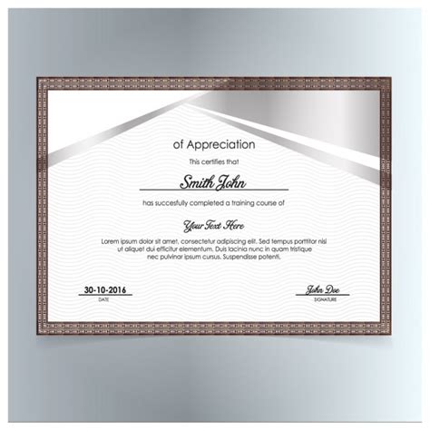 Diploma De Agradecimiento Moderno Vector Gratis