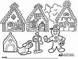 Coloring Gingerbread Christmas Usps Holiday Printable Office Houses Drawing Man Santa Postal Sheet Printables Village Activity Lesson Pdf Claus Gingerbreadhouse sketch template