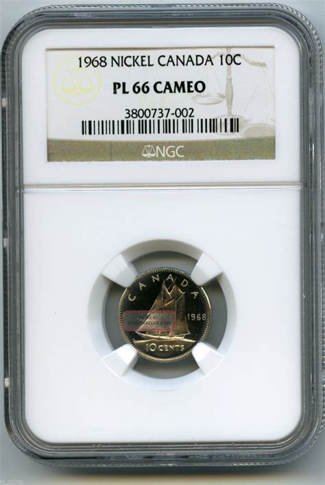 1968 Canada Dime 10 Cent Ngc Pl66 Cameo Proof Like Rare Pop6