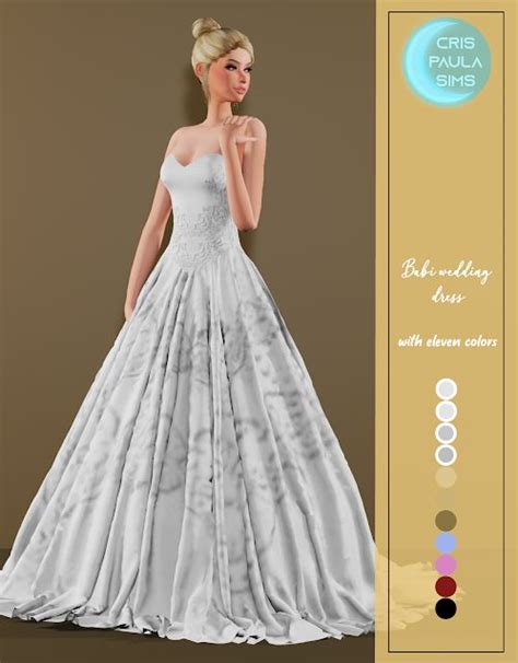 The Sims 4 Babi Wedding Dress Cris Paula Sims Sims Sims 4