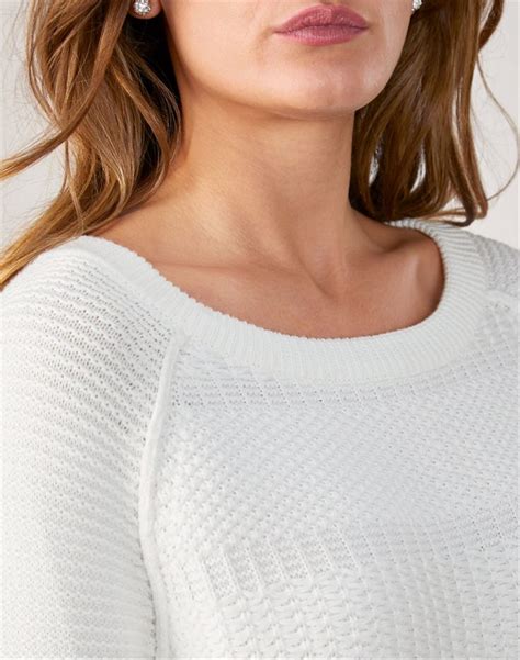 White Soft Cotton Textured Sweater Pure Collection