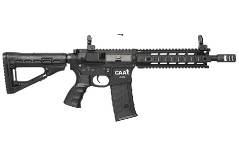 It has a 14.5 in (370 mm) barrel and a telescoping stock. KING ARMS CAA Airsoft M4 Carbine - BK