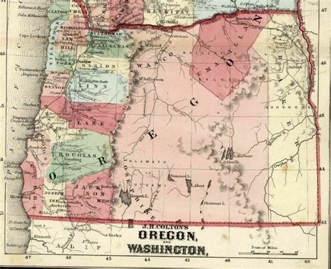 Washington Oregon Pacific Northwest Coast 1865 Colton Small Scarce