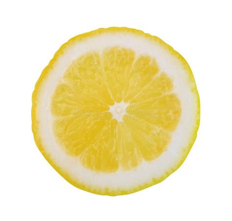 Yellow Slice Lemon Isolated On White Background Clipping Path I Stock