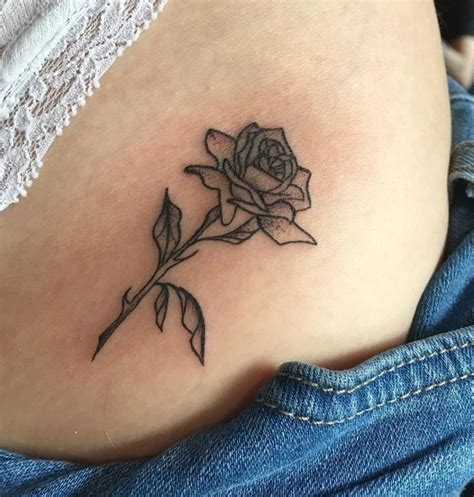 Fine Line Baby Hip Rose Walkin ️ Flower Thigh Tattoos In 2021