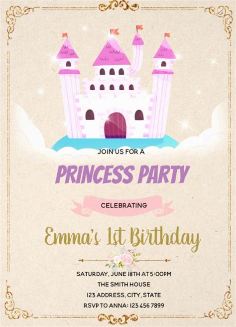 Princess Castle Birthday Invitations Artofit