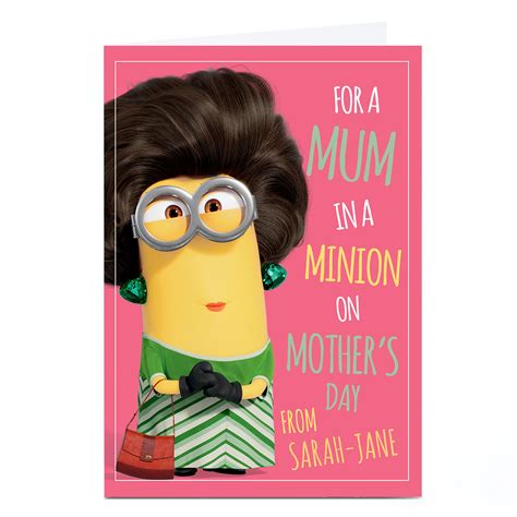 Buy Personalised Minions Mothers Day Card Mum In A Minion For Gbp 2