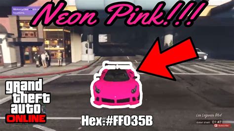 Gta 5 Online Best Modded Crew Colors Neon Pink Youtube