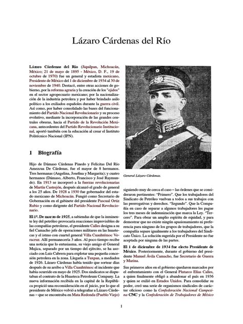 Lázaro cardenas del rio i. Lázaro Cárdenas Del Río | Government | Politics