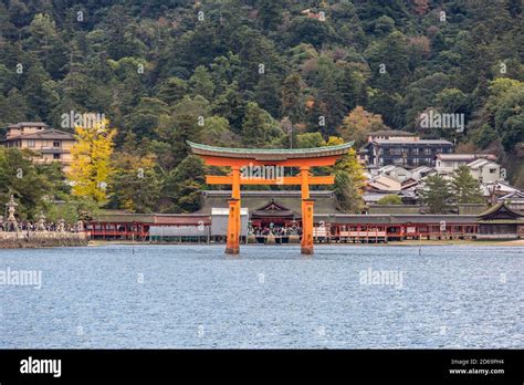 Miyajima Hiroshima Famed Floating Torii Gate Japan Stock Photo Alamy