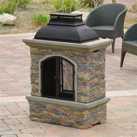 Home Loft Concepts Fresno Cement Wood Burning Outdoor Fireplace