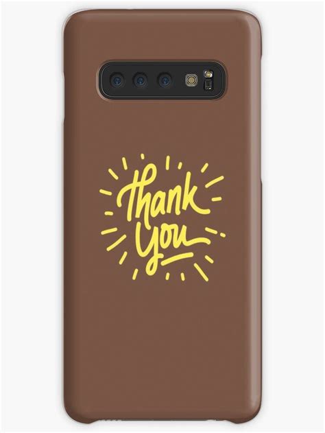 A Brown Phone Case With The Words Thank You