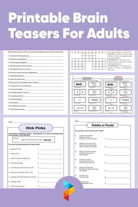Printable Brain Teasers With Answers