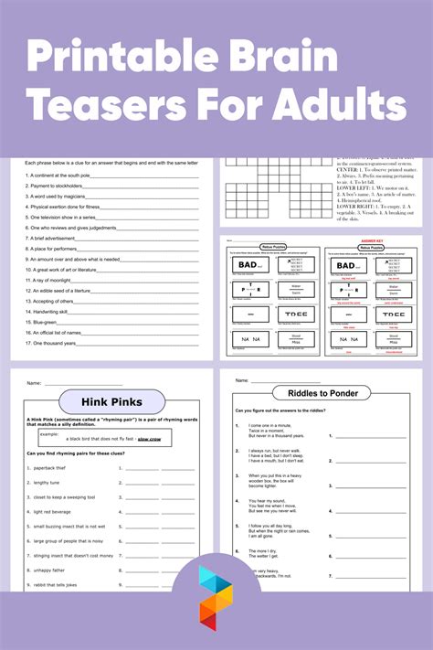 Brain Teasers With Answers Printable