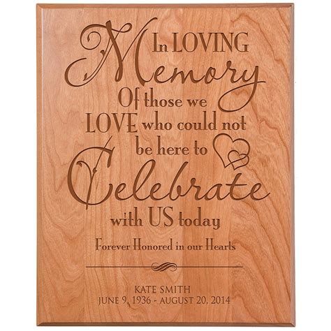 Personalized Wedding Memorial Gift, Sympathy Wall Plaque, In Loving