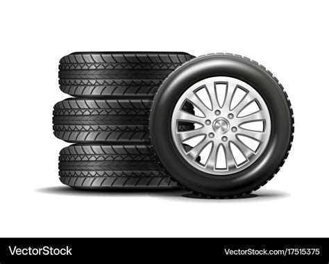 Car Tires Isolated On White Background Royalty Free Vector
