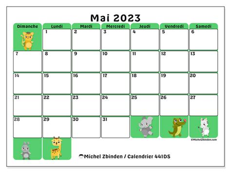 Calendrier Mai 2023 à Imprimer “441ds” Michel Zbinden Mc