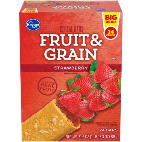 Kroger Strawberry Fruit Grain Cereal Bars BIG Deal 24 Ct Foods Co