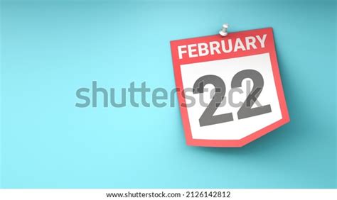 February 22 Calendar Sheet Date On Stock Illustration 2126142812