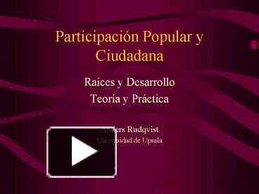 Ppt Participacin Popular Y Ciudadana Powerpoint Presentation Free