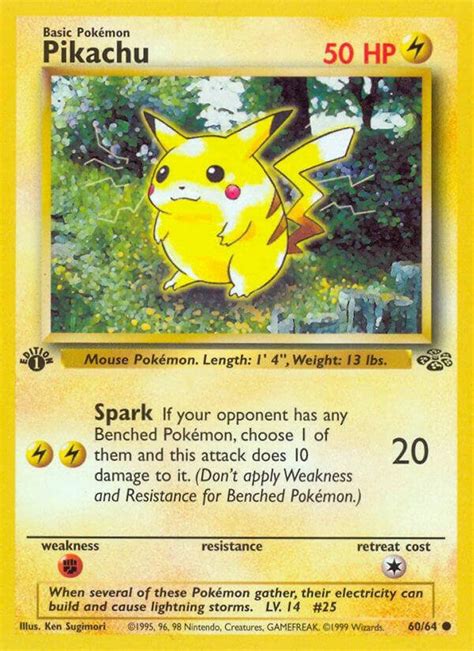 1st Edition Pikachu Jungle 6064 1999 Jungle Set Pokémon Card Etsy
