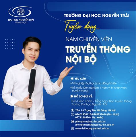 Tuyển Dụng Nam Chuyên Viên Truyền Thông Nội Bộ